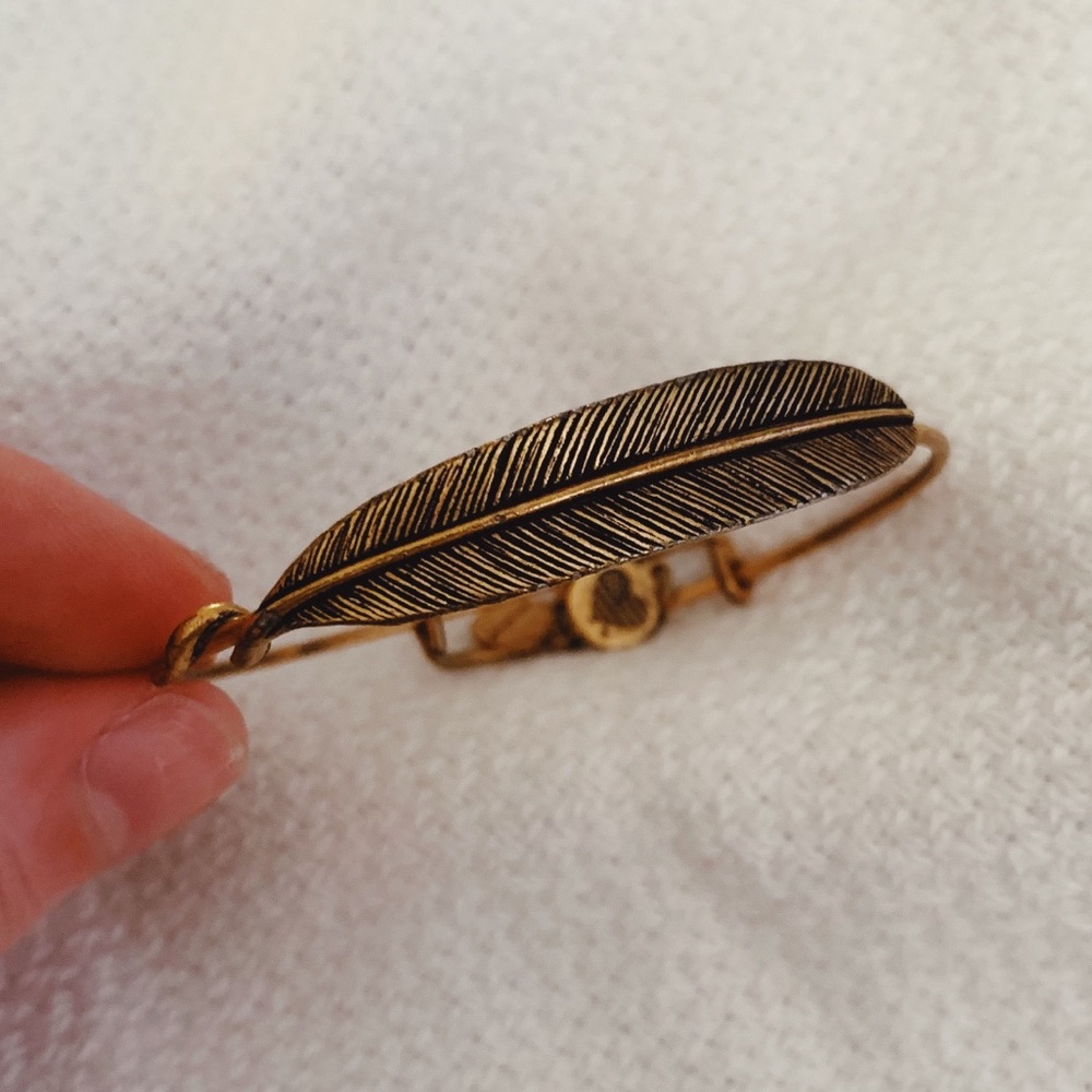 Alex and Ani Gold Quill Feather Bracelet
